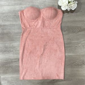 GUESS Pink Suede Mini Dress- Size XL